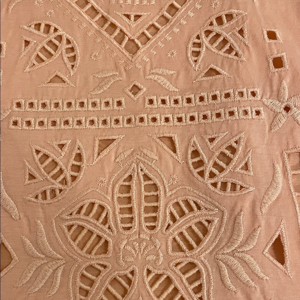 J. Crew Peach Embroidered Cutwork Tunic - Picture 3 of 13